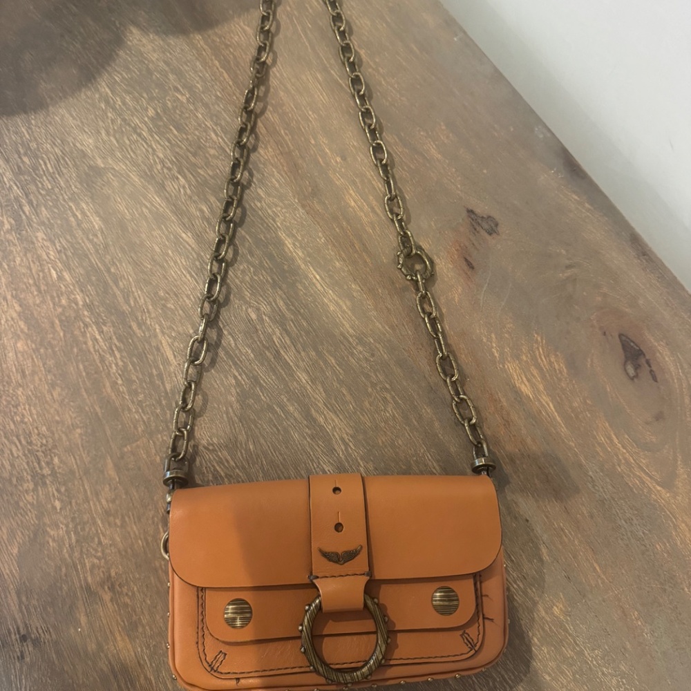 Zadig & Voltaire Tan Leather Crossbody with Antique Gold Hardware - Picture 2 of 8